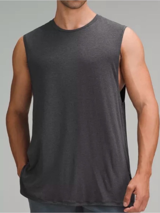 lululemon athletica Other - NWT Lululemon Balancer Tank Top Heathered Black Silk Blend Yoga Muscle Tee XL